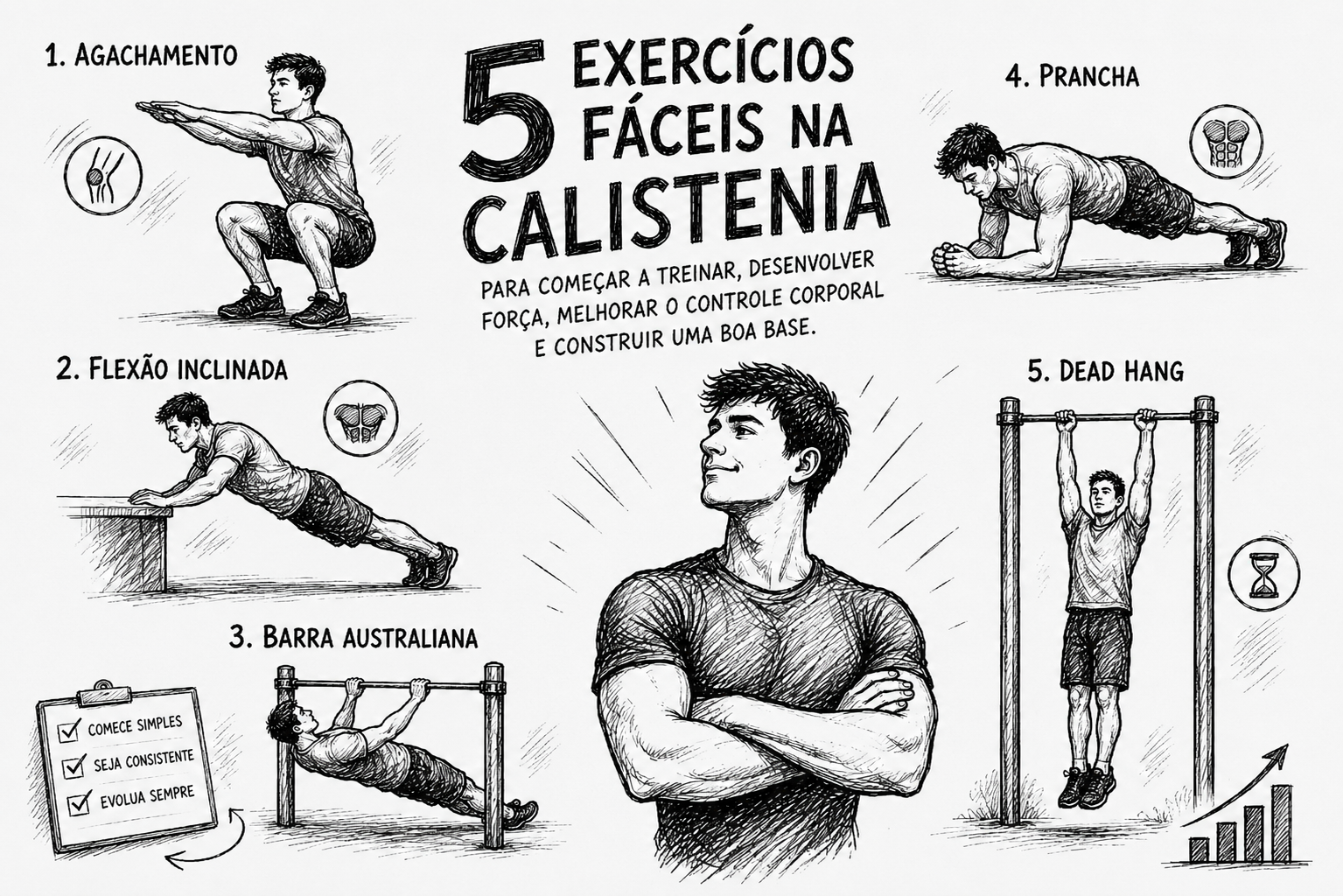 5 exercícios fáceis na calistenia