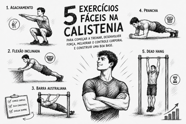 5 exercícios fáceis na calistenia