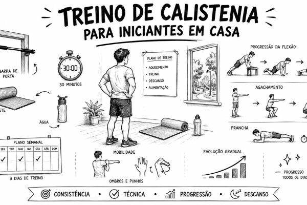 treino de calistenia para iniciantes em casa